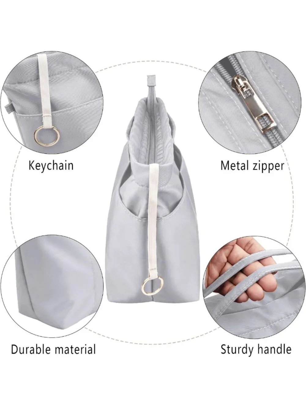 Tote Handbag Organizer with Zipper - 14 Pocket Purse Insert for Women